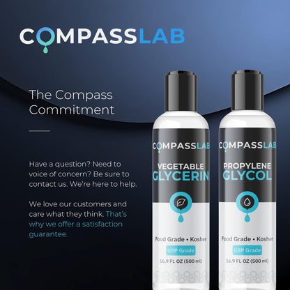 COMPASS LABORATORY Propylenglykol & pflanzliches Glycerin – 500 ml je Flasche | USP-Qualität, hochreine Mischlösungen