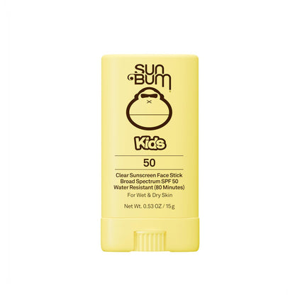 Sun Bum Kids SPF 50 Sonnencreme-Stick für das Gesicht – Klarer Sonnenschutz für nasse oder trockene Haut – mit Vitamin E – Hawaii Act 104 konform (ohne Octinoxat & Oxybenzon) – Reisegröße 15 g
