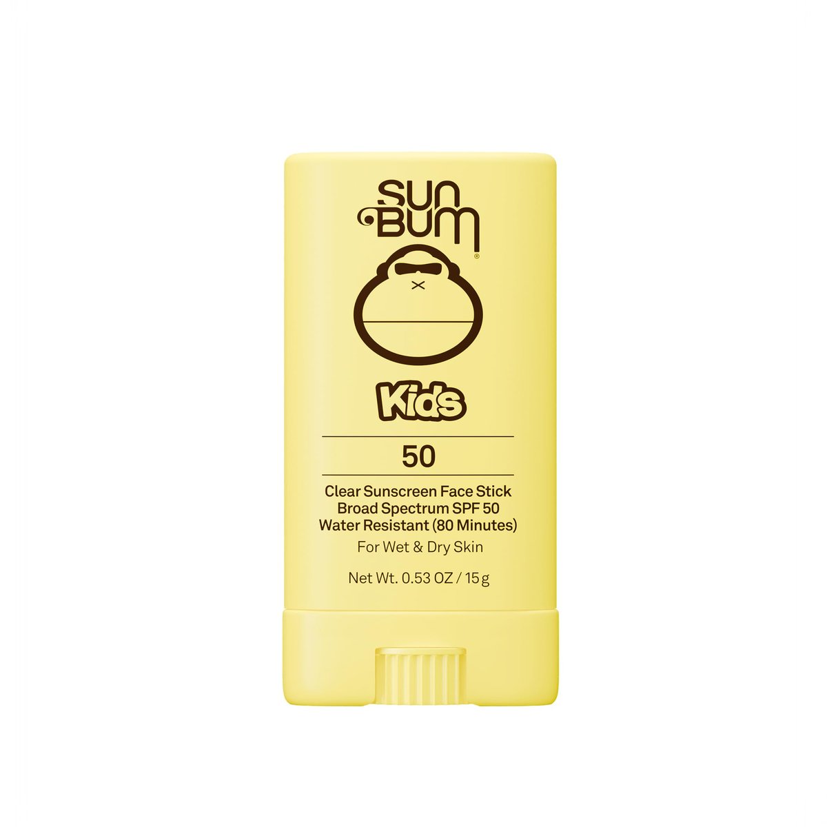 Sun Bum Kids SPF 50 Sonnencreme-Stick für das Gesicht – Klarer Sonnenschutz für nasse oder trockene Haut – mit Vitamin E – Hawaii Act 104 konform (ohne Octinoxat & Oxybenzon) – Reisegröße 15 g