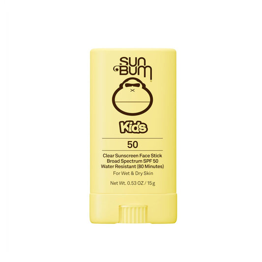 Sun Bum Kids SPF 50 Sonnencreme-Stick für das Gesicht – Klarer Sonnenschutz für nasse oder trockene Haut – mit Vitamin E – Hawaii Act 104 konform (ohne Octinoxat & Oxybenzon) – Reisegröße 15 g