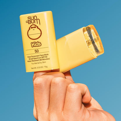 Sun Bum Kids SPF 50 Sonnencreme-Stick für das Gesicht – Klarer Sonnenschutz für nasse oder trockene Haut – mit Vitamin E – Hawaii Act 104 konform (ohne Octinoxat & Oxybenzon) – Reisegröße 15 g
