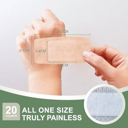 Hysimedy Silikon-Pflaster für empfindliche, fragile Haut 2"x4" 20 Stück – Flexible, latexfreie, hypoallergene, atmungsaktive große Wundpflaster – Sanfte, schmerzfreie Entfernung – Ideal für Senioren und Kinder