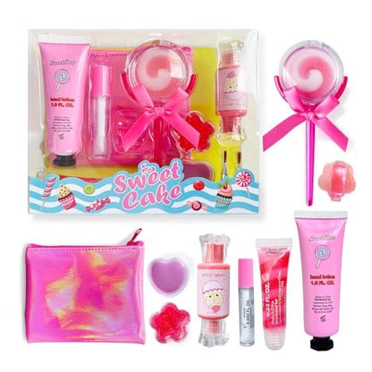 M&U MAKE YOU UP Lip Gloss Set für Mädchen – 11-teiliges Lippenpflege-Set mit Eiscreme- und Lutscher-förmigen Lip Glossen