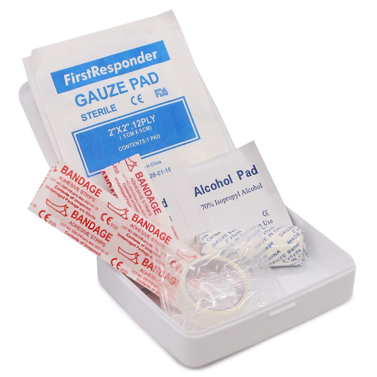 DMI Mini Erste-Hilfe-Set, 20-teilig, kompakt und tragbar, wasserabweisendes Gehäuse, für kleine Schnitte und Schrammen, FSA & HSA geeignet