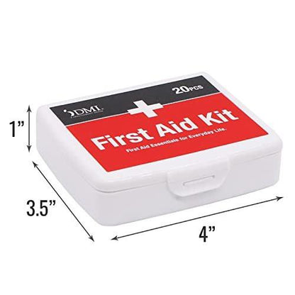 DMI Mini Erste-Hilfe-Set, 20-teilig, kompakt und tragbar, wasserabweisendes Gehäuse, für kleine Schnitte und Schrammen, FSA & HSA geeignet