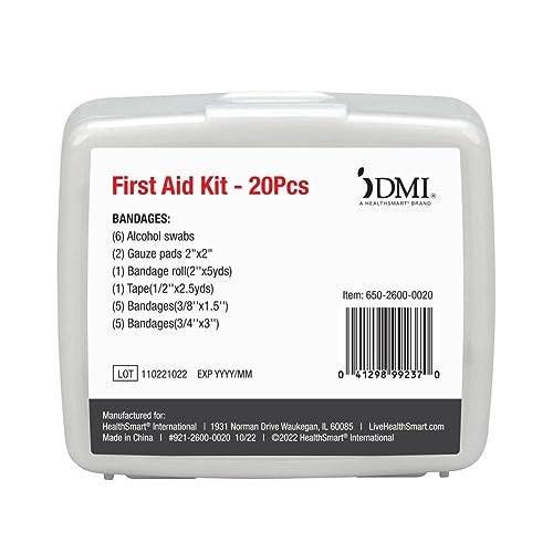 DMI Mini Erste-Hilfe-Set, 20-teilig, kompakt und tragbar, wasserabweisendes Gehäuse, für kleine Schnitte und Schrammen, FSA & HSA geeignet