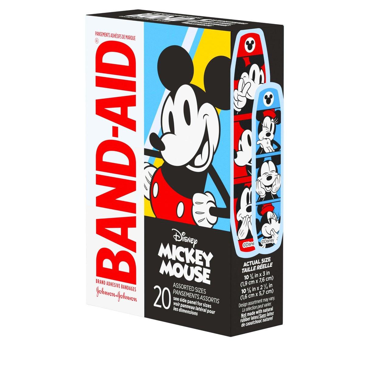 Band-Aid Markenpflaster mit Mickey Mouse – Wundversorgung für Kinder, verschiedene Größen, 20 Stück