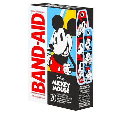 Band-Aid Markenpflaster mit Mickey Mouse – Wundversorgung für Kinder, verschiedene Größen, 20 Stück