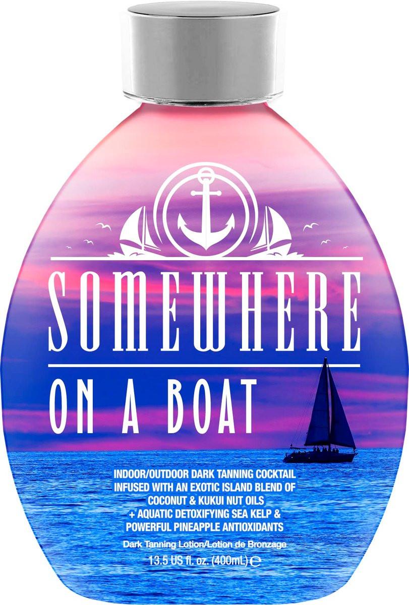 Somewhere On A Boat Bräunungslotion für Sonnenbänke & Sonnenbaden – Mit Kokosöl, Ananas & Sheabutter, 13,5 oz – Weiße Lotion, kein Bronzer