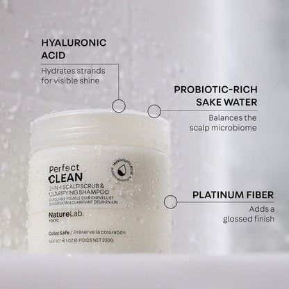 NatureLab.TOKYO Perfect Clean & Repair Treatment Duo: 2-in-1 Klärendes Kopfhaut-Peeling und Shampoo 240 ml & Perfekte Reparatur-Haarmaske 200 ml