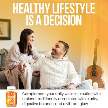 BeElevated Curcumin Kurkuma Gummibärchen – Kurkuma Extrakt und Ingwer Ergänzung – Vegan, Non-GMO, mit Schwarzem Pfeffer – 60 Stück – Pfirsichgeschmack – 30-Tage-Vorrat