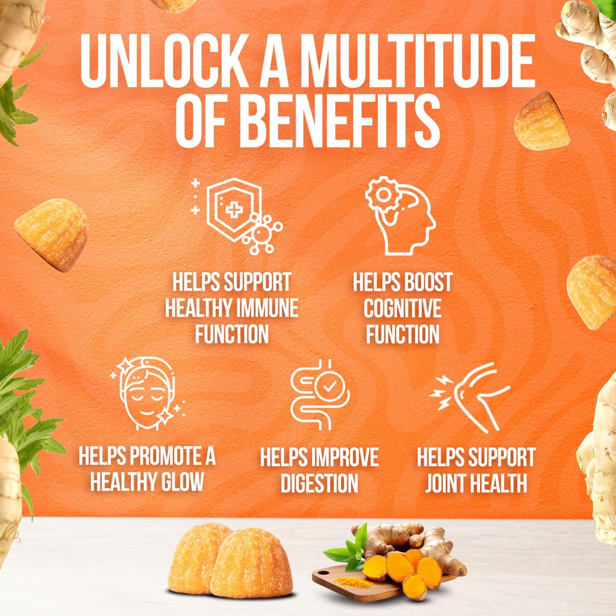 BeElevated Curcumin Kurkuma Gummibärchen – Kurkuma Extrakt und Ingwer Ergänzung – Vegan, Non-GMO, mit Schwarzem Pfeffer – 60 Stück – Pfirsichgeschmack – 30-Tage-Vorrat