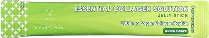 EVERYDAZE Essential Collagen Solution Jelly Stick – Pflanzlich, Grüne Traube, 10 Sticks, Vitamine & Mineralien für Männer & Frauen