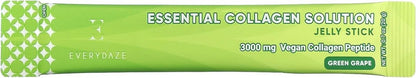 EVERYDAZE Essential Collagen Solution Jelly Stick – Pflanzlich, Grüne Traube, 10 Sticks, Vitamine & Mineralien für Männer & Frauen
