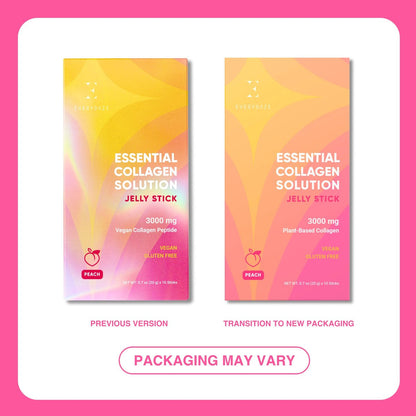 EVERYDAZE Essential Collagen Solution Jelly Stick – Pflanzlich, Pfirsichgeschmack, 10er-Pack – Vitamine, Mineralien, Antioxidantien für Männer & Frauen