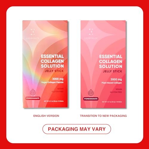 EVERYDAZE Essential Collagen Solution Jelly Stick | Pflanzlich | Granatapfel | 10er Pack | Für Haare, Haut, Nägel, Schönheit, Knochen | Vitamine, Mineralien, Antioxidantien für Männer & Frauen