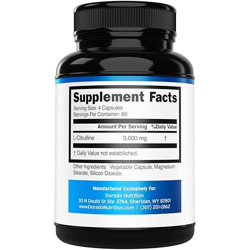 L-Citrullin 3000mg Kapseln (240 Stück) – Unterstützt L-Arginin & Stickstoffmonoxid – für Männer & Frauen – Muskelregeneration & Pump – vegan, nicht-GVO, in den USA hergestellt