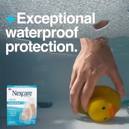 Nexcare Wasserfeste Klarsicht-Pflaster für Knie und Ellenbogen – 30 Stück, 2,38 x 3,5 Zoll