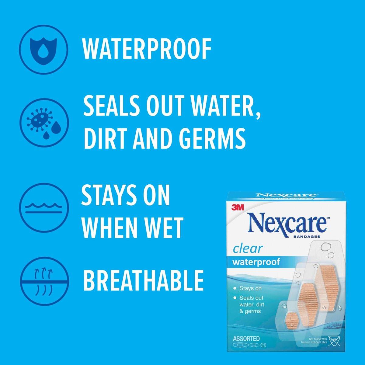 Nexcare Wasserfeste Klarsicht-Pflaster für Knie und Ellenbogen – 30 Stück, 2,38 x 3,5 Zoll
