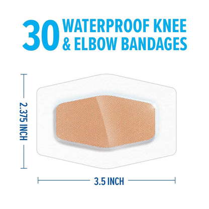 Nexcare Wasserfeste Klarsicht-Pflaster für Knie und Ellenbogen – 30 Stück, 2,38 x 3,5 Zoll