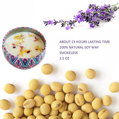 Duftkerzen Geschenkset – Aromatherapie-Kerzen für Zuhause, tragbare Hotel-Kerzen, natürliches Sojawachs im Metalldöschen, 2er-Pack, 2,5 Unzen, langanhaltend, Geschenk für Frauen