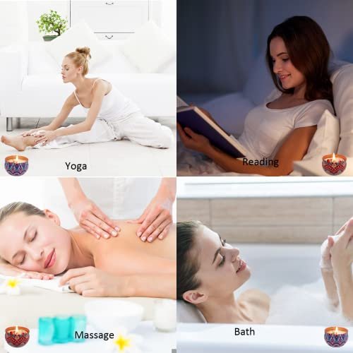 Duftkerzen Geschenkset – Aromatherapie-Kerzen für Zuhause, tragbare Hotel-Kerzen, natürliches Sojawachs im Metalldöschen, 2er-Pack, 2,5 Unzen, langanhaltend, Geschenk für Frauen