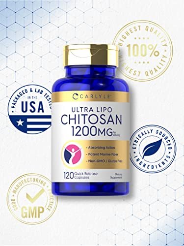 Carlyle Chitosan 1200 mg – 120 Kapseln, Non-GMO, glutenfrei, Ultra Lipo