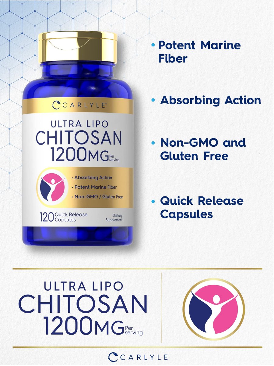 Carlyle Chitosan 1200 mg – 120 Kapseln, Non-GMO, glutenfrei, Ultra Lipo