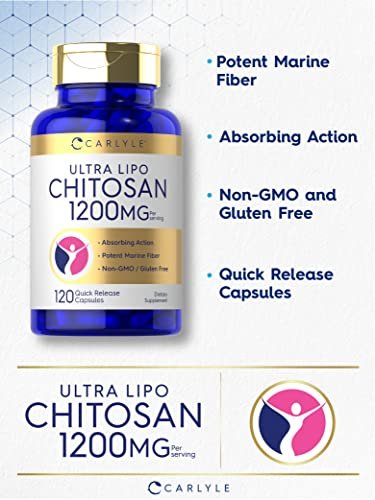 Carlyle Chitosan 1200 mg – 120 Kapseln, Non-GMO, glutenfrei, Ultra Lipo