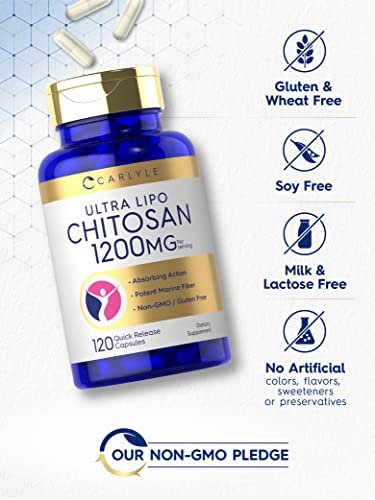Carlyle Chitosan 1200 mg – 120 Kapseln, Non-GMO, glutenfrei, Ultra Lipo