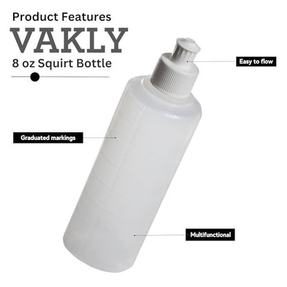 Vakly Perineal Flasche 8 Unzen (2er-Pack) – Postpartale Sprühflasche mit Graduiertenmarkierungen, Nachfüllbare Lavette für Körperpflege und Bidetgebrauch