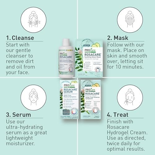 PROcure Rosacare Gesichtsserum 1,08 fl oz – Hyaluronsäure, Niacinamid & Süßholzwurzel zur Rötungsminderung, Feuchtigkeitspflege & tägliche Pflege für empfindliche Haut