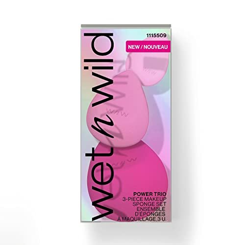 wet n wild Power Trio 3-teiliges Beauty Blender Make-up Schwamm Set – Silikon-Schwämme für makelloses Make-up