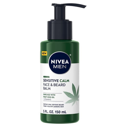 NIVEA Men Sensitive Calm Gesichts- und Bartbalsam für empfindliche Haut, 150 ml Pumpflasche