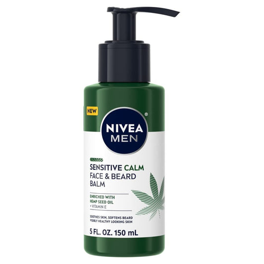 NIVEA Men Sensitive Calm Gesichts- und Bartbalsam für empfindliche Haut, 150 ml Pumpflasche