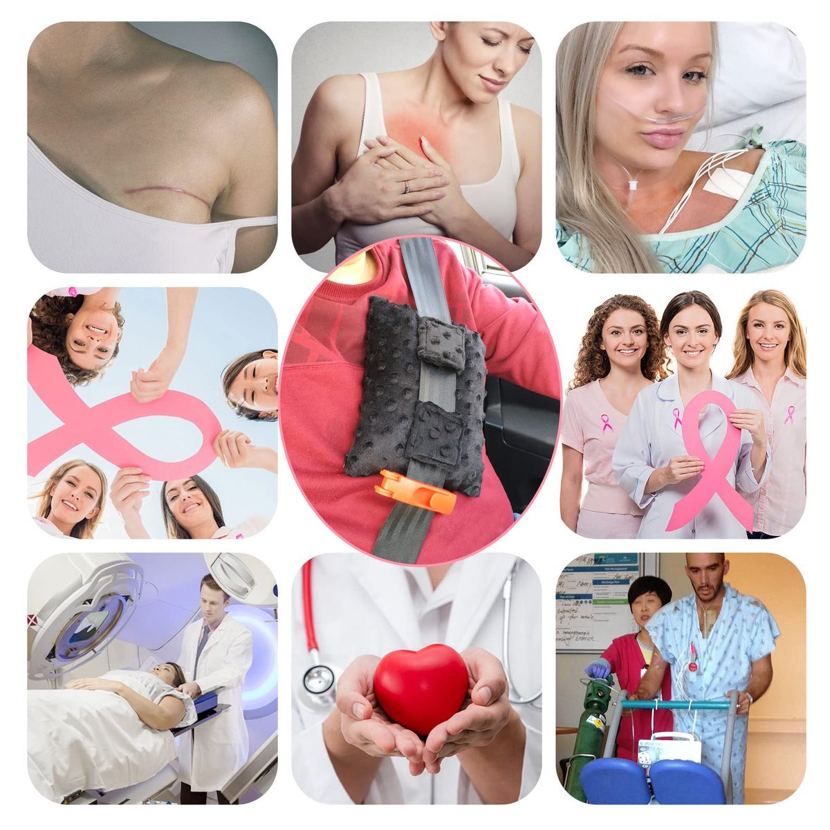 BNRendles Pacemaker Kissen – Chemo Port Kissen für Brustkrebs, Bypass & offene Herzoperation – Minky Dot Schwarz