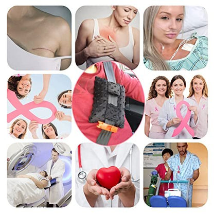 BNRendles Pacemaker Kissen – Chemo Port Kissen für Brustkrebs, Bypass & offene Herzoperation – Minky Dot Schwarz