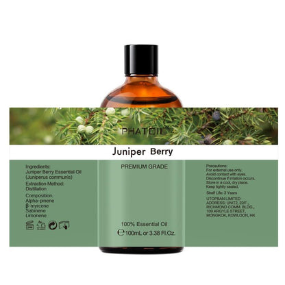 Wacholderbeere Ätherisches Öl 100 ml – reines Aromaöl für Diffuser, Luftbefeuchter, DIY Seife, Kerzen, Badebomben – PHATOIL