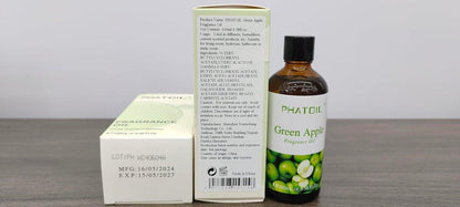 PHATOIL Grüner Apfel Duftöl 100ml – Aromatherapie Öl für Diffuser, DIY Kerzen & Seifen