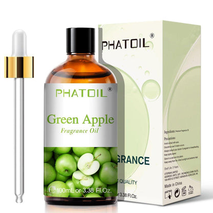 PHATOIL Grüner Apfel Duftöl 100ml – Aromatherapie Öl für Diffuser, DIY Kerzen & Seifen