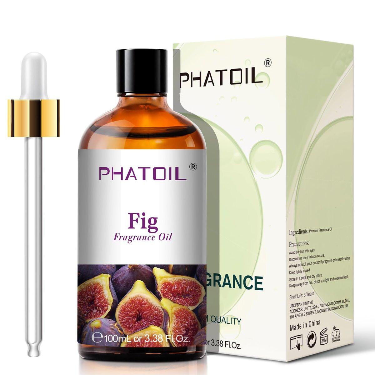 PHATOIL Feigen Duftöl 100ml – Aromatherapie Öl für Diffuser, Yoga, Hautpflege, DIY Kerzen & Seifen