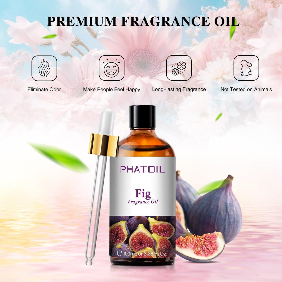PHATOIL Feigen Duftöl 100ml – Aromatherapie Öl für Diffuser, Yoga, Hautpflege, DIY Kerzen & Seifen