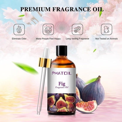 PHATOIL Feigen Duftöl 100ml – Aromatherapie Öl für Diffuser, Yoga, Hautpflege, DIY Kerzen & Seifen