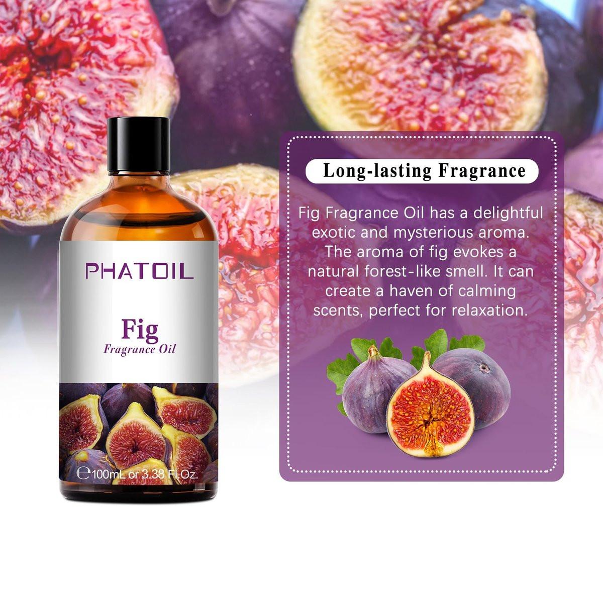 PHATOIL Feigen Duftöl 100ml – Aromatherapie Öl für Diffuser, Yoga, Hautpflege, DIY Kerzen & Seifen
