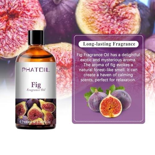 PHATOIL Feigen Duftöl 100ml – Aromatherapie Öl für Diffuser, Yoga, Hautpflege, DIY Kerzen & Seifen