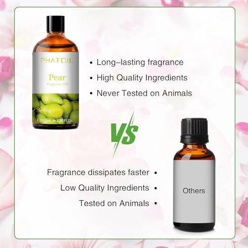 PHATOIL Birnen-Duftöl 100 ml – Aromatherapie-Öl für Diffuser, Yoga, Hautpflege, DIY Kerzen- und Seifenherstellung