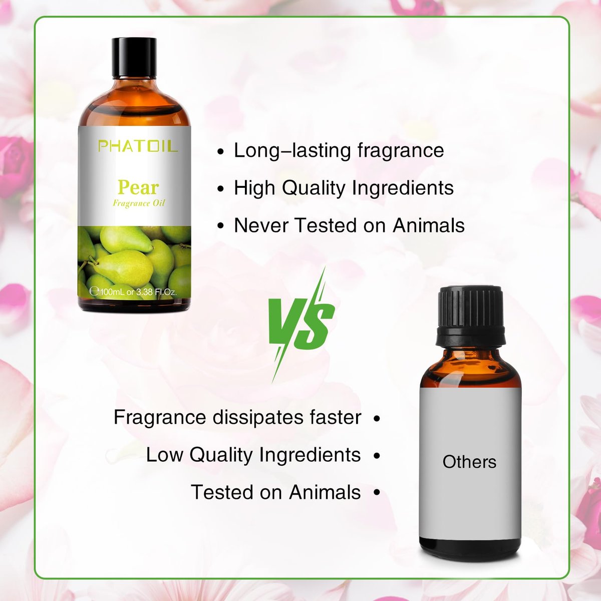 PHATOIL Birnen-Duftöl 100 ml – Aromatherapie-Öl für Diffuser, Yoga, Hautpflege, DIY Kerzen- und Seifenherstellung