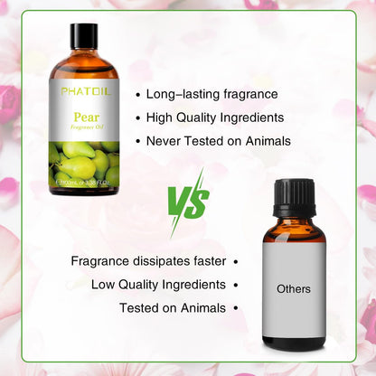 PHATOIL Birnen-Duftöl 100 ml – Aromatherapie-Öl für Diffuser, Yoga, Hautpflege, DIY Kerzen- und Seifenherstellung
