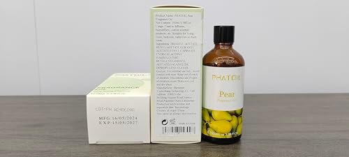 PHATOIL Birnen-Duftöl 100 ml – Aromatherapie-Öl für Diffuser, Yoga, Hautpflege, DIY Kerzen- und Seifenherstellung