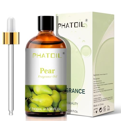 PHATOIL Birnen-Duftöl 100 ml – Aromatherapie-Öl für Diffuser, Yoga, Hautpflege, DIY Kerzen- und Seifenherstellung